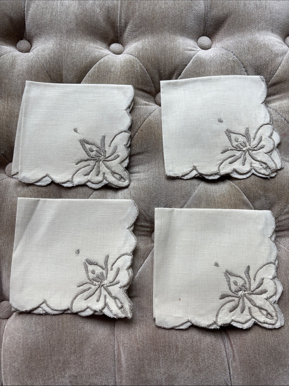 For linen cocktail napkins